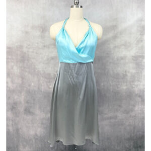 Y2K ANKA New York Dress Halter Size Medium Silk Glam Party Femme Club HOCO